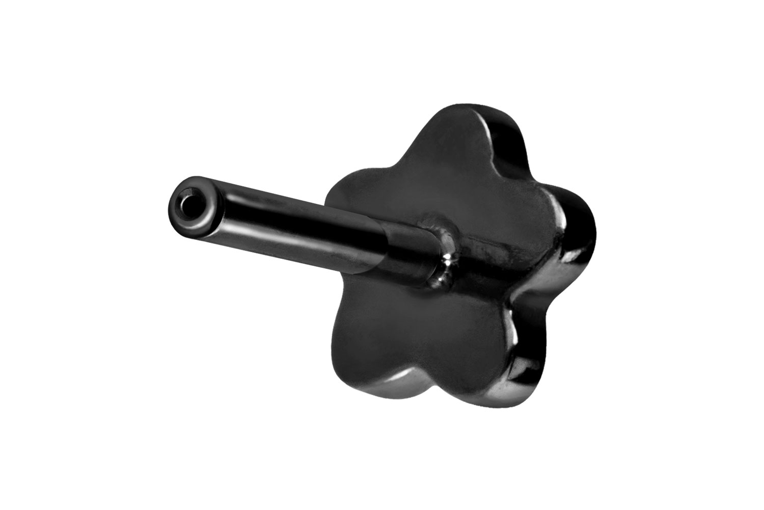 Titan Labret Piercing mit Push Fit ohne Kugel BLUME